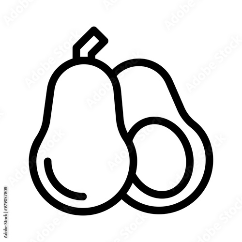 avocado line icon