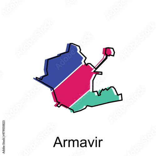 Armavir Province map vector design - administrative division of Armenia Country, logotype element for template