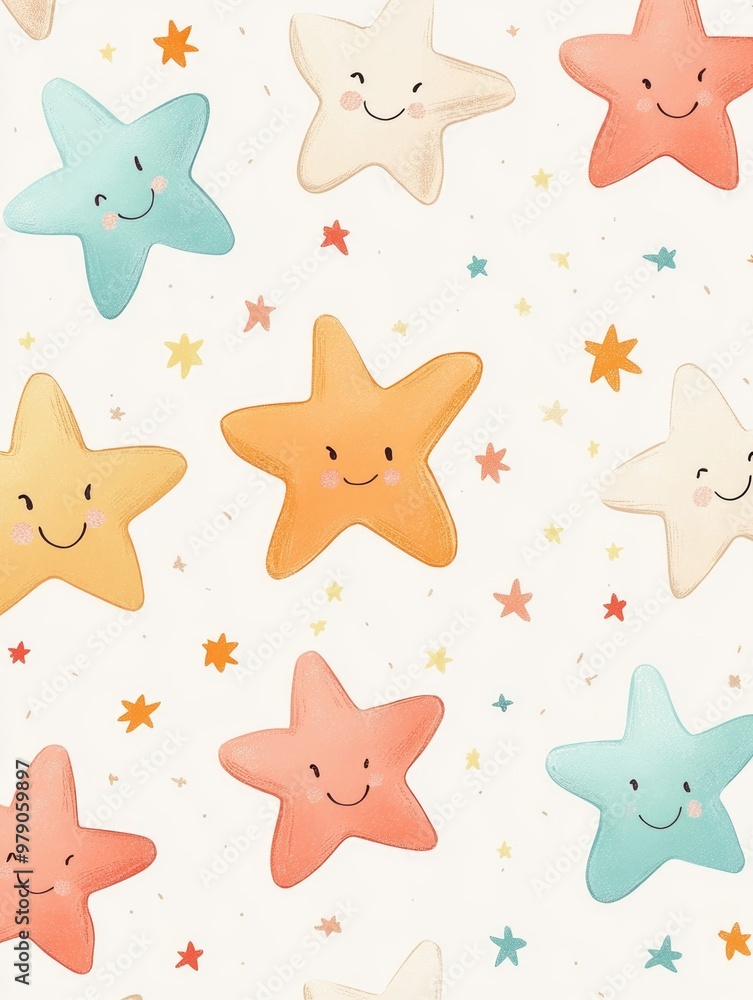 Starfishes with smiling faces Starfishes with smiling faces