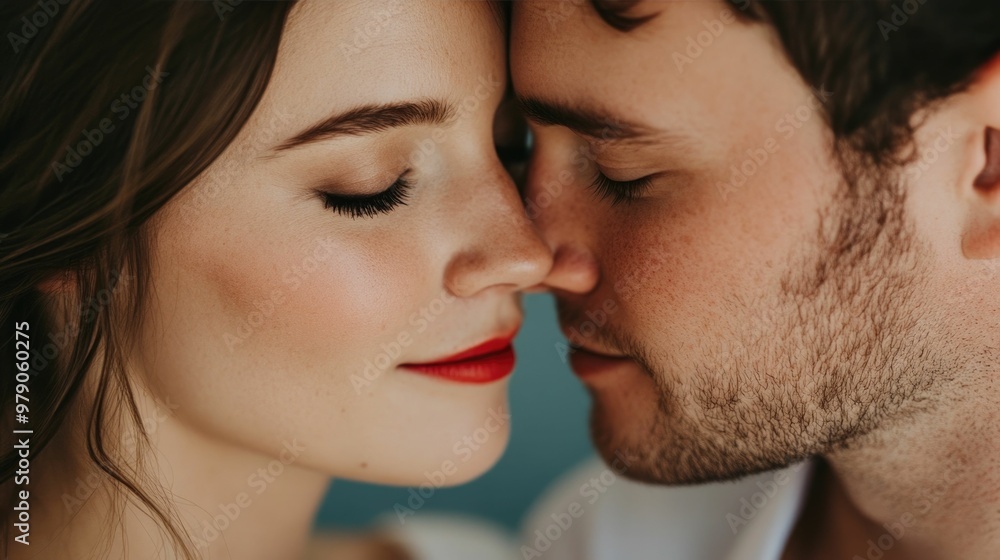 Couple Sharing a Loving Gaze Lost in Each Other s Eyes Romantic Intensity Depicted in a Blurred Background Setting Couple Sharing a Loving Gaze Lost in Each Other s Eyes Romantic Intensity Depicted in a Blurred Background Setting