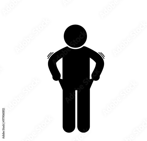 FLAT STICK ILLUSTRATION OF OUT OF MONEY, HAS NO MONEY