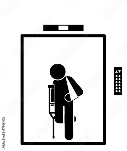 ELEVATOR SIGNS FOR DISABILITY, DISABLED USING ELEVATORS