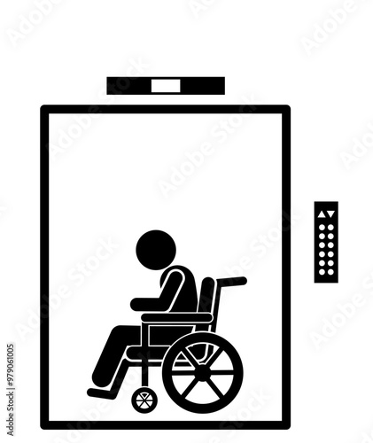 ELEVATOR SIGNS FOR DISABILITY, DISABLED USING ELEVATORS