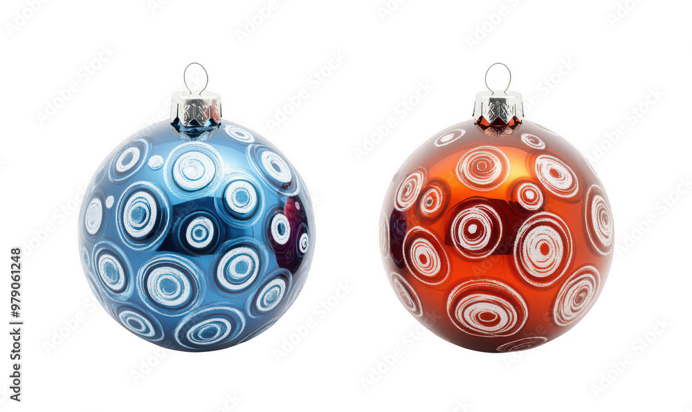 Red and Blue Christmas Tree Baubles Red and Blue Christmas Tree Baubles