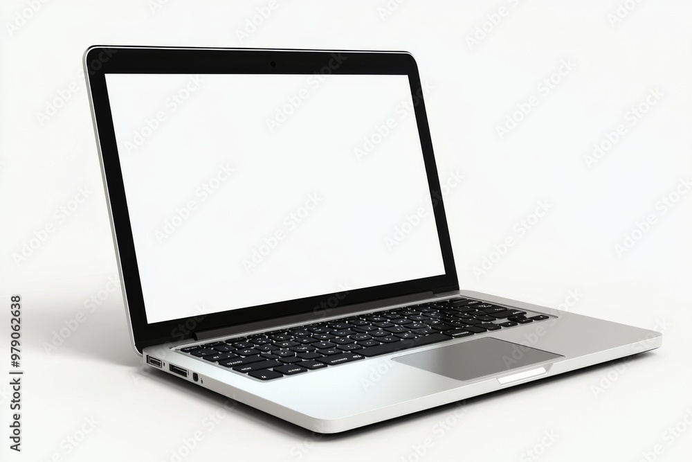 Laptop Mockup on Isolated white background created with Generative AI Laptop Mockup on Isolated white background created with Generative AI