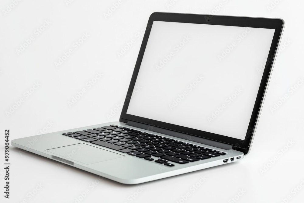 Laptop Mockup on Isolated white background created with Generative AI Laptop Mockup on Isolated white background created with Generative AI