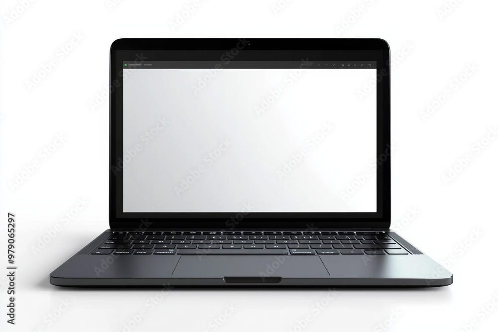 Laptop Mockup on Isolated white background created with Generative AI Laptop Mockup on Isolated white background created with Generative AI