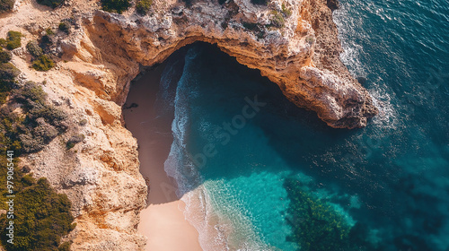 Benagil Cave from above, Algarve Portugal