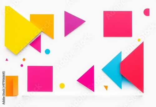 Free Download Colorful Geometric Shapes on a White Background - GFXLoad