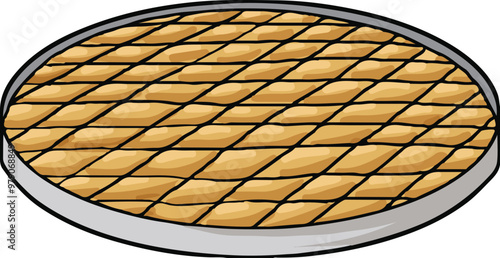 Turkish traditional dessert baklava vector.