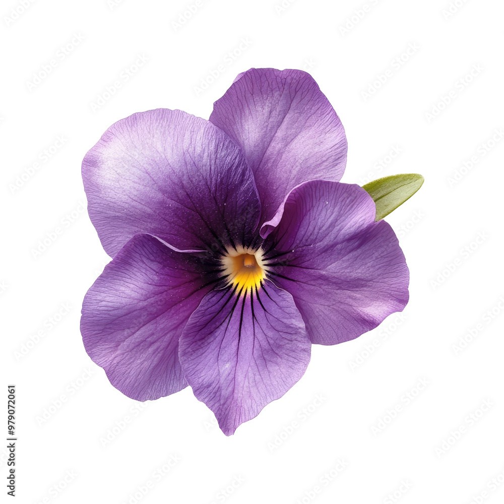 Obraz premium Close-up Purple Pansy Flower with Yellow Center