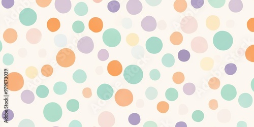 A pattern of soft, colorful circles on a light background, evoking a playful and cheerful feel.