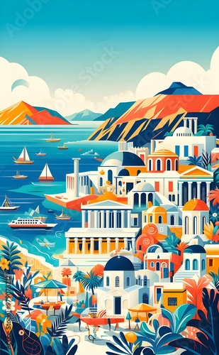 Beautiful poster design of the Greece