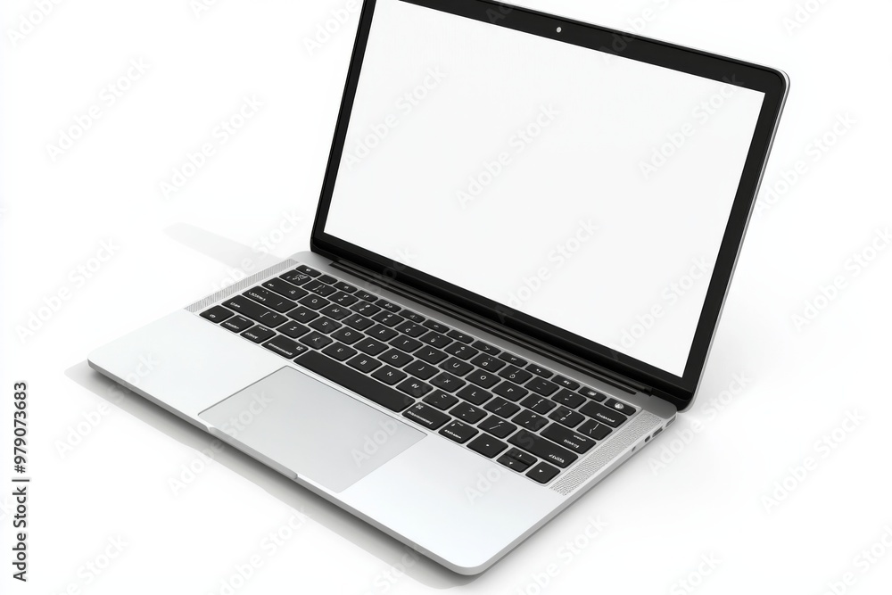 Laptop Mockup on Isolated white background created with Generative AI Laptop Mockup on Isolated white background created with Generative AI