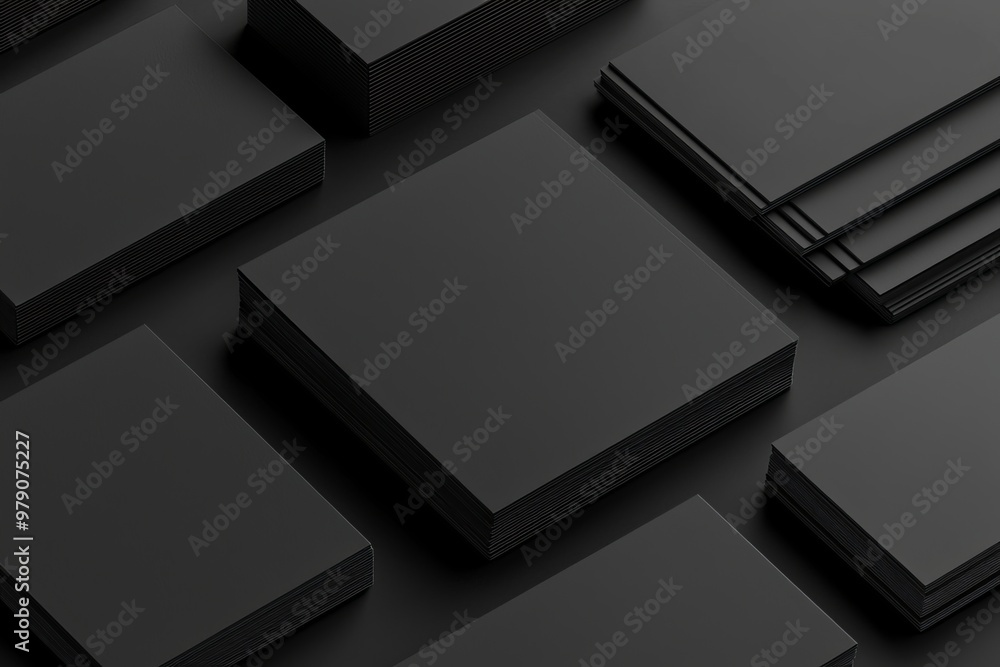 Blank corporate identity mockup with black business cards Blank corporate identity mockup with black business cards