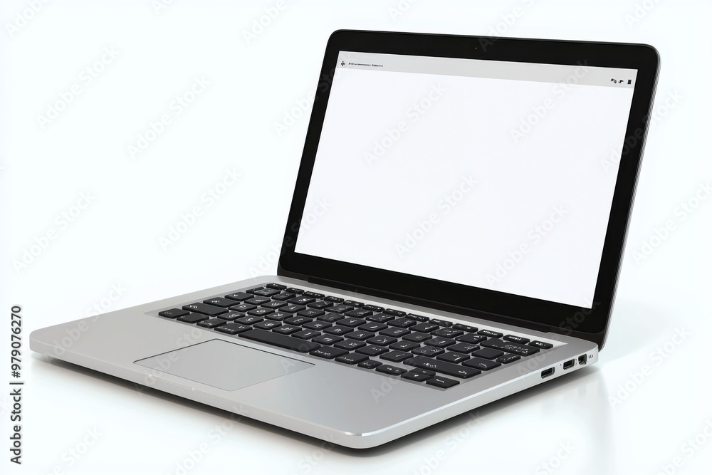 Laptop Mockup on Isolated white background created with Generative AI Laptop Mockup on Isolated white background created with Generative AI