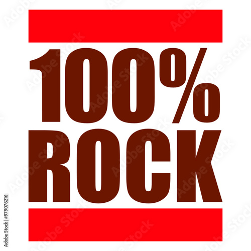 100 % Percent Rock Heavy Metal Music Text Logo Design Lover Art Vector Illustration Card T-Shirt Poster Sticker Graphic Print Decorative Drawing Isolated Logo Decoration Symbol Creative Cool Style
