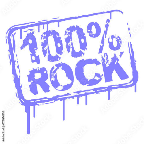 100 % Percent Rock Heavy Metal Music Text Logo Design Lover Art Vector Illustration Card T-Shirt Poster Sticker Graphic Print Decorative Drawing Isolated Logo Decoration Symbol Creative Cool Style
