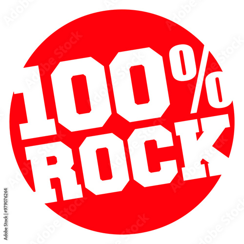 100 % Percent Rock Heavy Metal Music Text Logo Design Lover Art Vector Illustration Card T-Shirt Poster Sticker Graphic Print Decorative Drawing Isolated Logo Decoration Symbol Creative Cool Style
