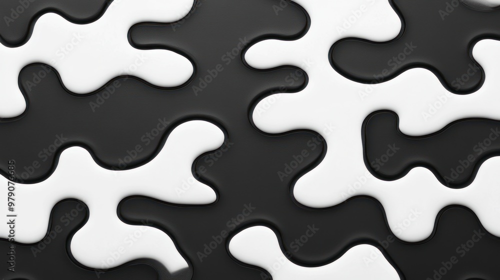 Abstract black and white pattern resembling organic shapes. Abstract black and white pattern resembling organic shapes.