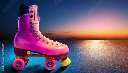 Roller skates in 80s style photo