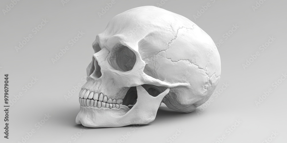 A skull displayed alongside historical artifacts or relics, creating a narrative that connects past and present cultures A skull displayed alongside historical artifacts or relics, creating a narrative that connects past and present cultures