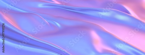 Purple and pale blue fabrics with ripples on a smooth surface. Multicolored surface texture.