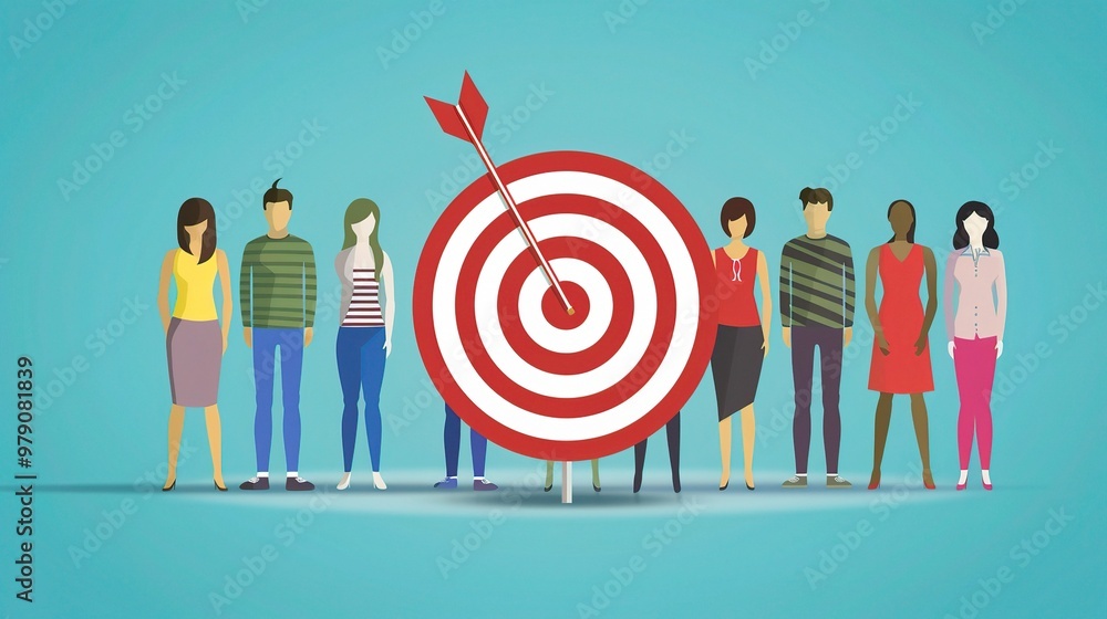 A visual representation focusing on the target customers. There are people from different walks of life, with distinct appearances and styles A visual representation focusing on the target customers. There are people from different walks of life, with distinct appearances and styles