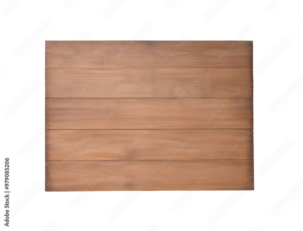 Naklejka premium Rich brown wood plank. Isolated on transparent background