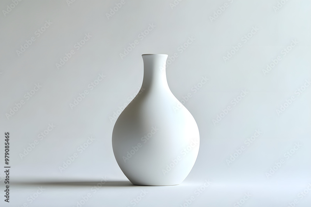 A minimalist ceramic vase, perfect for showcasing a single flower or standing alone as a decorative object A minimalist ceramic vase, perfect for showcasing a single flower or standing alone as a decorative object