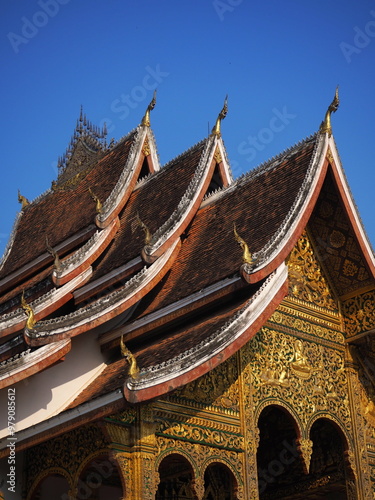 typical temple roof in laos