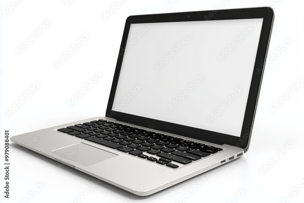 Laptop Mockup on Isolated white background created with Generative AI Laptop Mockup on Isolated white background created with Generative AI