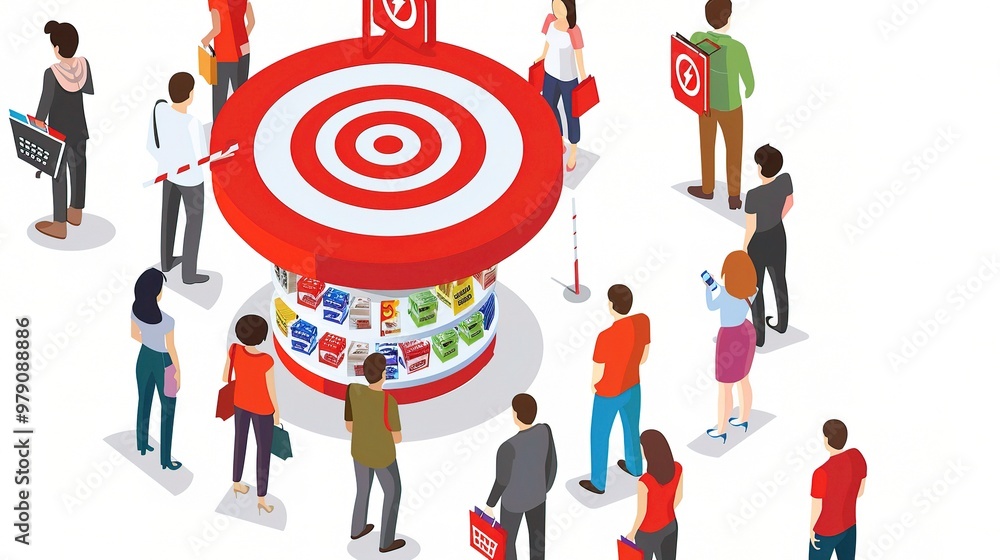 A visual representation focusing on the target customers. There are people from different walks of life, with distinct appearances and styles A visual representation focusing on the target customers. There are people from different walks of life, with distinct appearances and styles