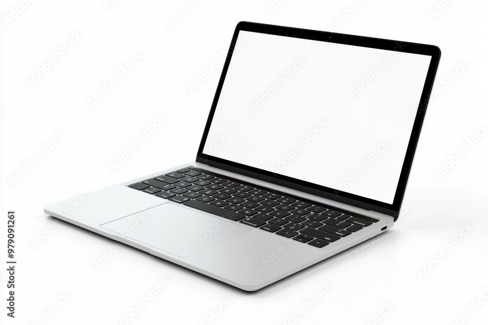 Laptop Mockup on Isolated white background created with Generative AI Laptop Mockup on Isolated white background created with Generative AI