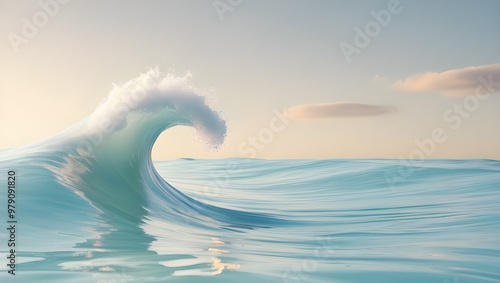 Heart-shaped wave in the ocean with a cloud backdrop, symbolizing love and nature's beauty.
