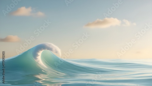 Heart-shaped wave in the ocean with a cloud backdrop, symbolizing love and nature's beauty.
