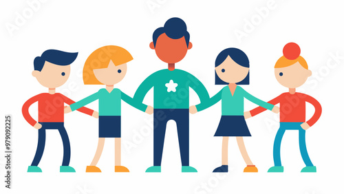 Team work. Vector illustration in flat cartoon style stock illustration photo