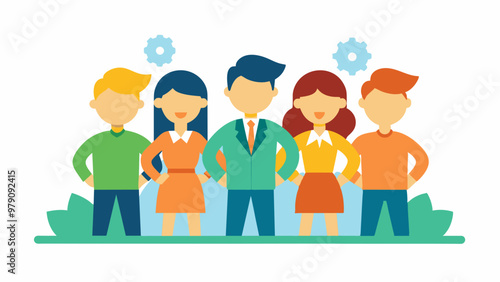 Team work. Vector illustration in flat cartoon style stock illustration photo