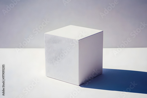 3D render of an empty white cardboard box, ideal for packaging and delivery photo