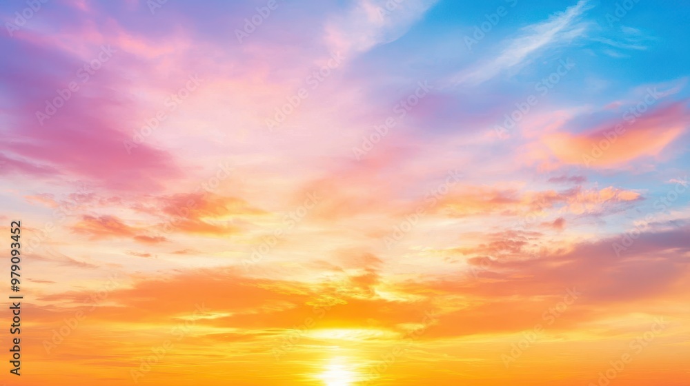 Obraz premium Beautiful Sunset Sky with Colorful Clouds