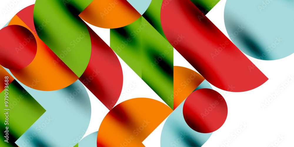 Shadow effect shiny circles and round triangles geometric modern art. Vector Illustration For Wallpaper, Banner, Background, Card, Book Illustration, landing page Shadow effect shiny circles and round triangles geometric modern art. Vector Illustration For Wallpaper, Banner, Background, Card, Book Illustration, landing page
