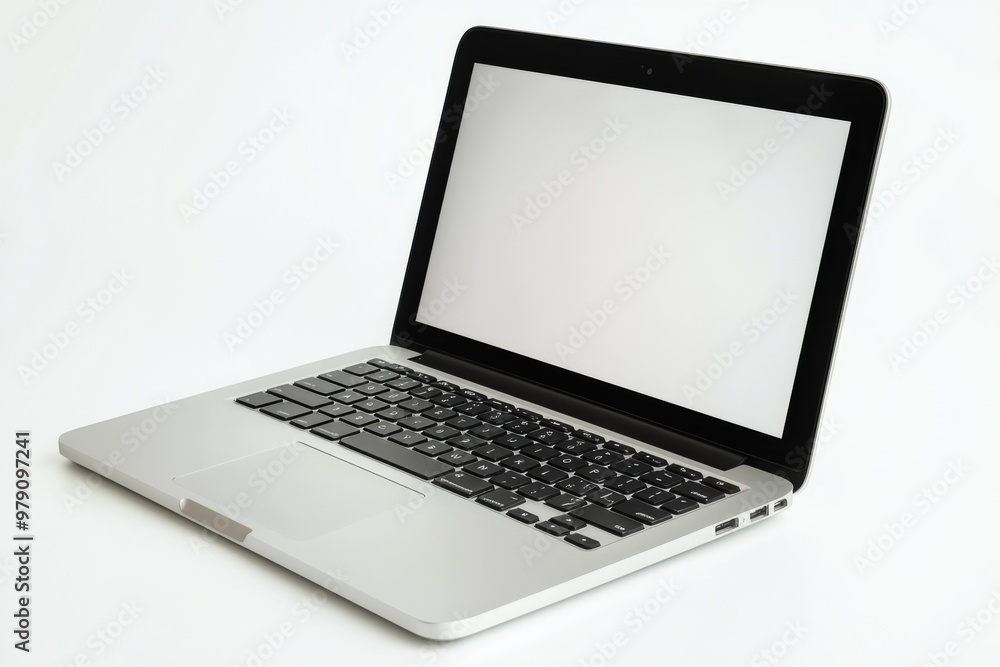 Laptop Mockup on Isolated white background created with Generative AI Laptop Mockup on Isolated white background created with Generative AI
