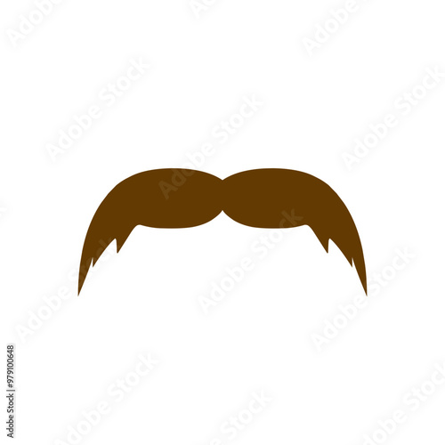 Brown Mustache Flat Icon