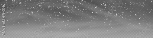 Christmas background with snowflakes. Snow flakes with wind, snow background.S now storm effect, blurred, cold wind with snow png. Heavy snowfall, snowflakes in different shapes and forms. Wind.