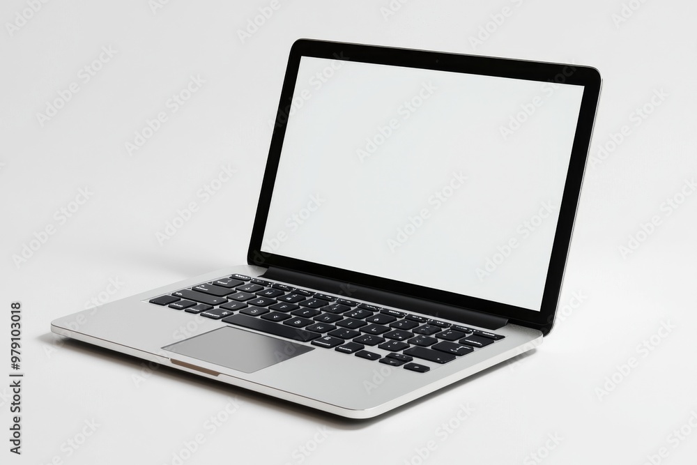 Laptop Mockup on Isolated white background created with Generative AI Laptop Mockup on Isolated white background created with Generative AI