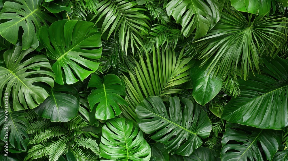 Lush Green Tropical Leaves Background Texture Lush Green Tropical Leaves Background Texture