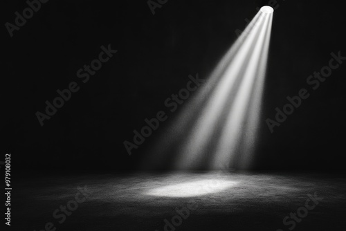 a white spot light beam with dark gray grainy texture effect background