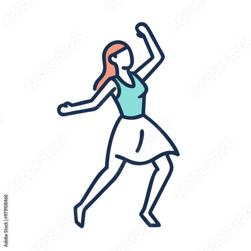 Dancing woman in a skirt icon