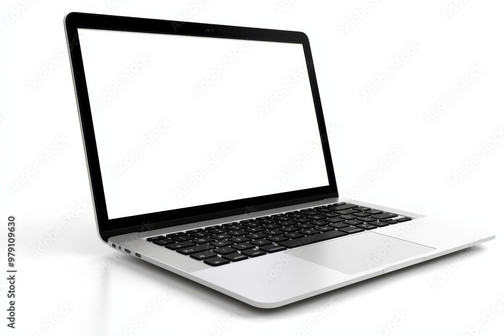 Laptop Mockup on Isolated white background created with Generative AI Laptop Mockup on Isolated white background created with Generative AI
