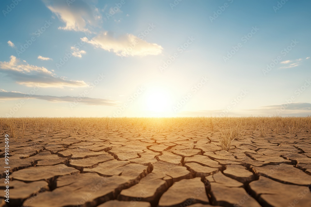 A vast dry landscape showcasing cracked earth under a bright sky at sunset, emphasizing the beauty of nature's resilience. A vast dry landscape showcasing cracked earth under a bright sky at sunset, emphasizing the beauty of nature's resilience.